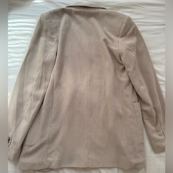 Relaxed fit beige textured blazer bnwot size xs - Picture 5 of 6